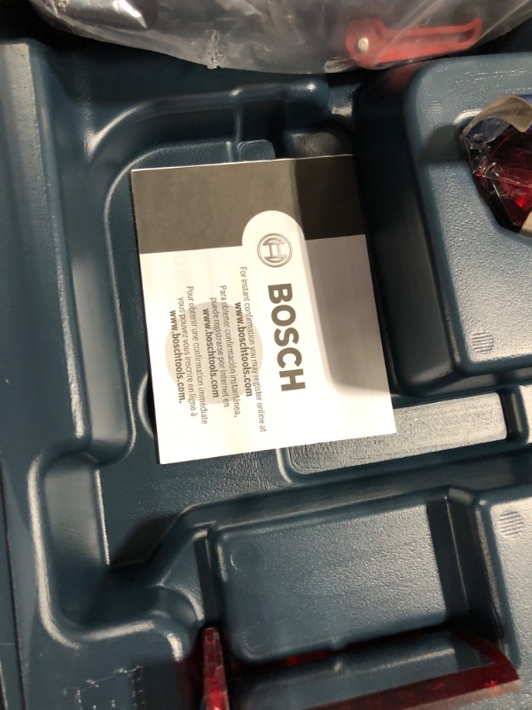 Photo 8 of ***MISSING 13 FOOT ROD AND LASER DOESNT WORK - FOR PARTS ONLY*** BOSCH REVOLVE2000 GRL2000-40HK Exterior 2000ft Range Horizontal Self-Leveling Cordless Rotary Laser Kit with Tripod, 13ft Grade Rod and Laser Receiver , Red