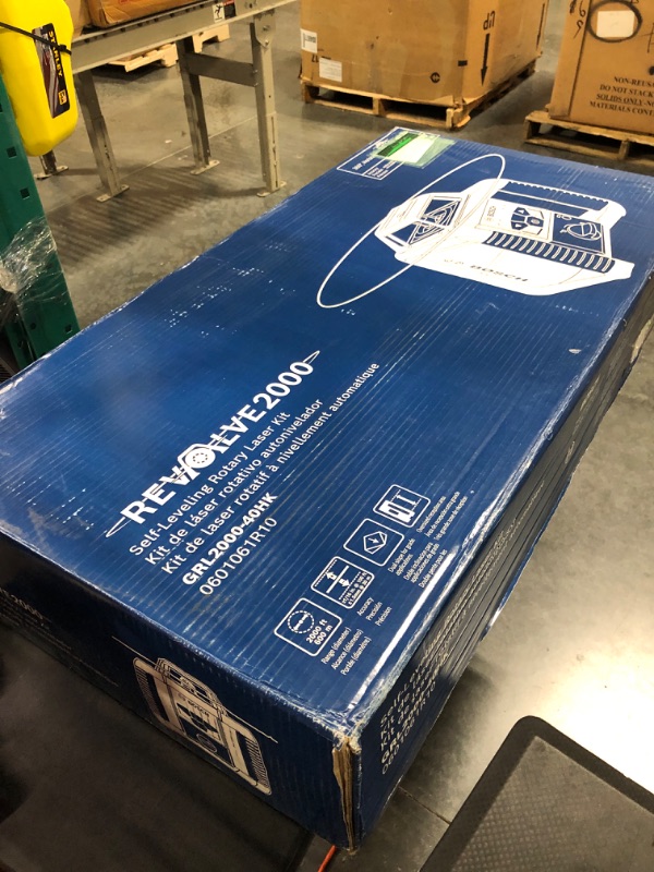 Photo 2 of ***MISSING 13 FOOT ROD AND LASER DOESNT WORK - FOR PARTS ONLY*** BOSCH REVOLVE2000 GRL2000-40HK Exterior 2000ft Range Horizontal Self-Leveling Cordless Rotary Laser Kit with Tripod, 13ft Grade Rod and Laser Receiver , Red