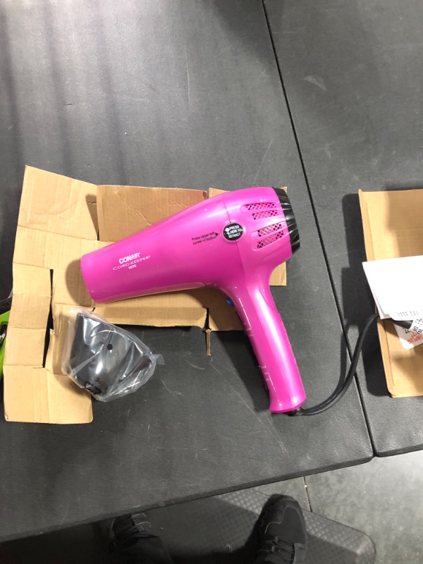 Photo 3 of Conair Hair Dryer with Retractable Cord, 1875W Cord-Keeper Blow Dryer Pink