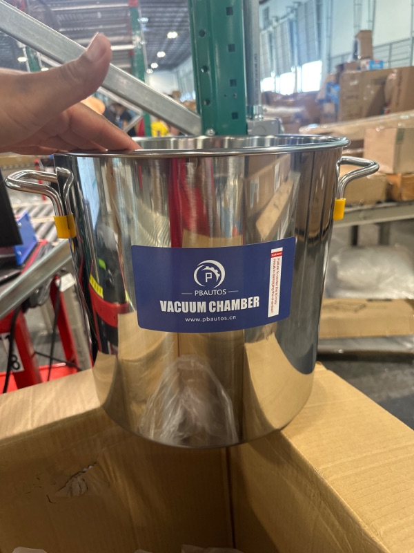 Photo 4 of 5 Gallon Vacuum Chamber, Tempered Glass Lid Stainless Steel Degassing Chamber Perfect for Stabilizing Wood, Degassing Silicones, Epoxies and Essential Oils