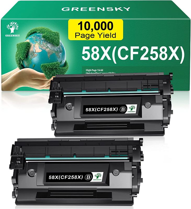 Photo 1 of GREENSKY 2 Pack (No Chip) Toner Cartridge Replacement for HP 58X CF258X 58A CF258A to Use with HP Laserjet Pro MFP M428fdw M428fdn M428dw Laserjet Pro M404n M404dn M404dw Enterprise M406dn Printer
