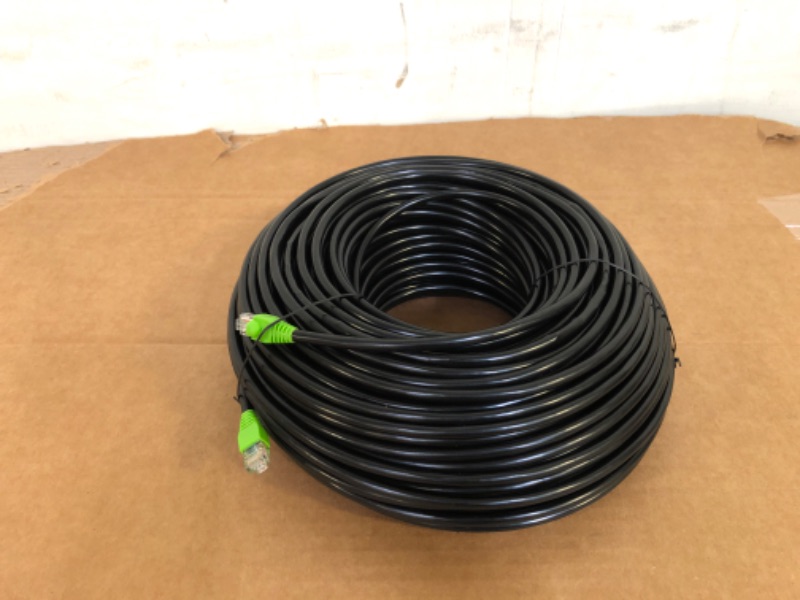 Photo 2 of 100 Feet Long Telephone Extension Cord Phone Cable Line Wire - Black