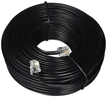 Photo 1 of 100 Feet Long Telephone Extension Cord Phone Cable Line Wire - Black