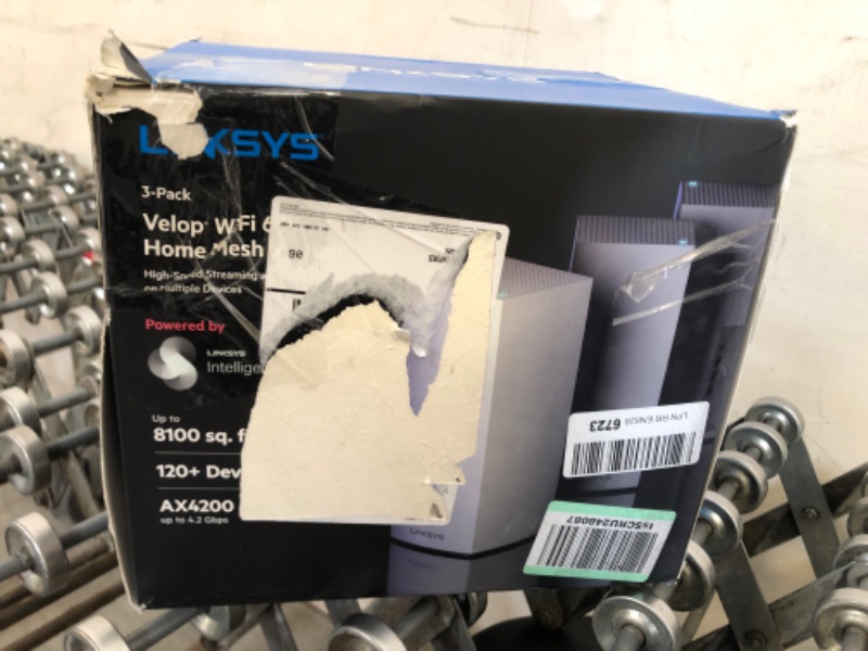 Photo 2 of Linksys MX12600 Velop Intelligent Mesh WiFi 6 System: AX4200, Tri-Band Wireless Network for Full-Speed Home Coverage, 8,100 sq ft (White, 2-Pack) WIFI 6 8100 Sq. ft - 120+ Devices