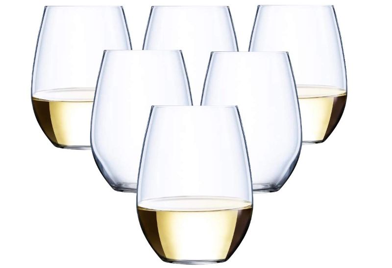 Photo 1 of 6 piece Stemless Unbreakable Crystal Clear Plastic Wine Glasses Set of 6 (12 Ounces)