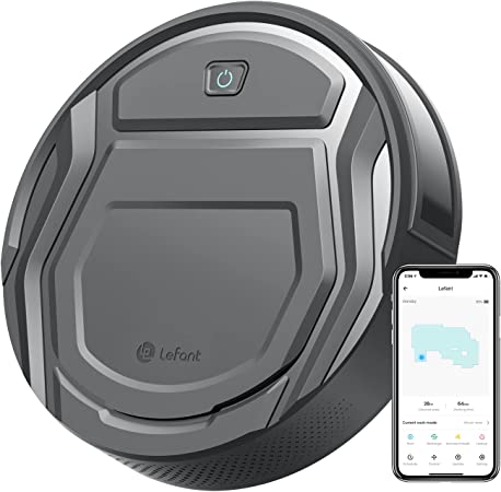 Photo 1 of Lefant Robot Vacuum Cleaner M210-Pro with 2200Pa, Ultra Slim, Self-Charging Robotic Vacuum, Wi-Fi/App/Alexa,120mins Runtime, Ideal for Pet Hair, Hard Floor and Carpet, Industrial Grey
