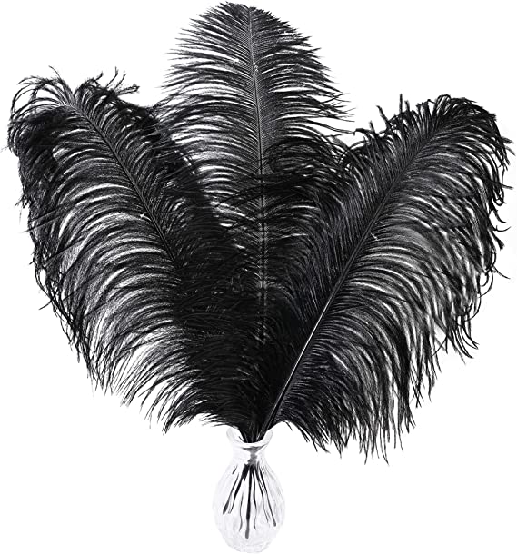 Photo 1 of 10pcs Black Ostrich Feathers 20-24 inch Fluffy Feather for Crafts Vase Wedding Centerpieces Home Party Decoration Christmas Decor Fuschia 20-24 inch