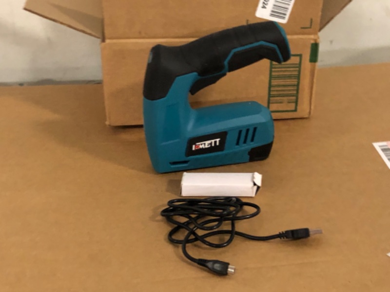 Photo 2 of INMETT Electric Staple Gun,Cordless Staple Gun,2 in 1 Electric Brad Nailer/Stapler with Rechargeable USB Charger Cable, 300pcs Staples/Nails for Upholstery, Material Repair and Carpentry
