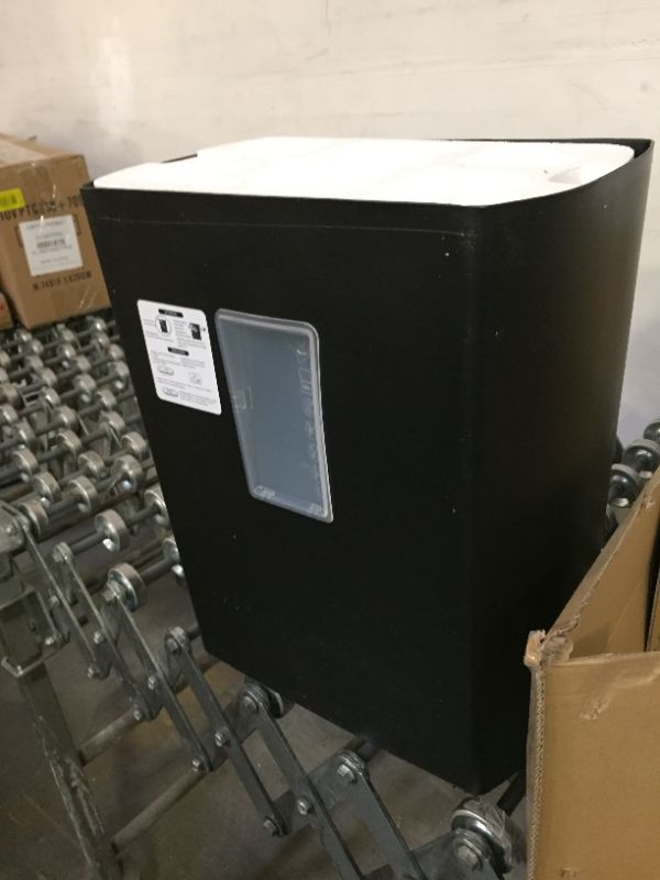Photo 1 of Bonsaii 12-Sheet Cross Cut Paper Shredder, 10-Minute 5.5 Gal Home Office Heavy Duty Shredder for Paper, Credit Card, Mails, Staples, with Transparent Window, High Security Level P-4 (C275-A) 1 0 Mins-5.5Gal