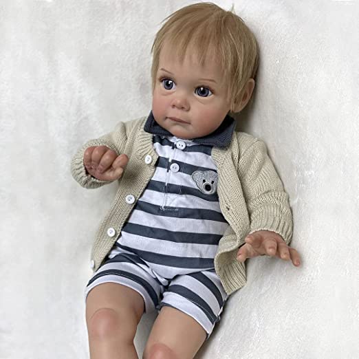 Photo 1 of Adolly Gallery 22 inches Reborn Baby Dolls Lifelike Realistic Silicone Vinyl Newborn Boy Dolls Cute Toy Gifts Set for Ad22C07 Name Toby