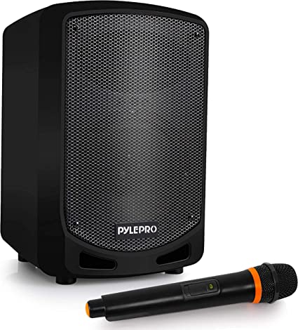 Photo 1 of Pyle Portable Bluetooth PA Speaker System - Indoor Outdoor Karaoke Sound System w/Wireless Mic, Audio Recording, Rechargeable Battery, USB/SD Reader, Stand Mount, for Party, Crowd Control - Pyle