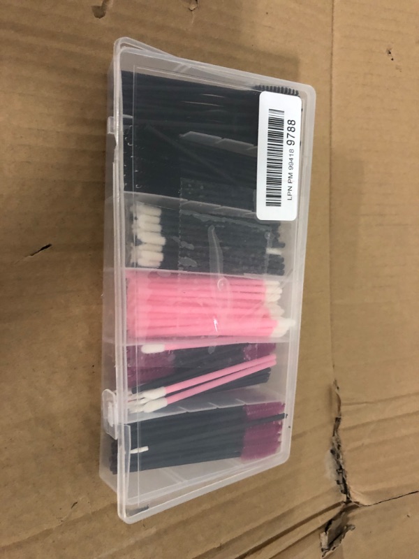 Photo 2 of 283 Pieces Makeup tools with storage box Makeup Applicators Tool Kit Includes Plastic Organizer Box Hair Clips Eyeliner Brushes Mascara Wands and Lipstick Applicators Lip Wands (283A)