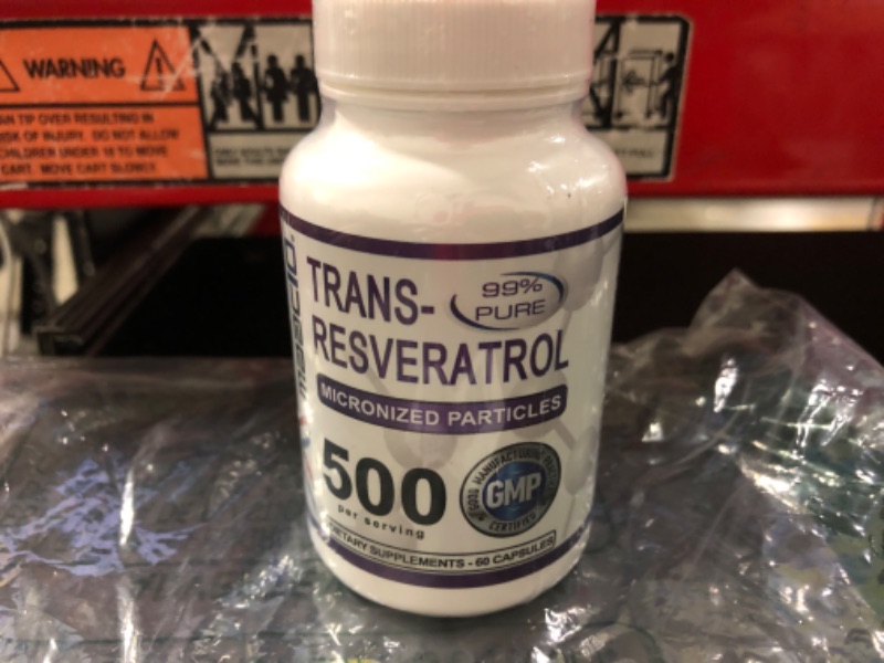 Photo 2 of EXP 05-2024----------MAAC10 - Trans Resveratrol 500mg Supplement (Micronized Pharmaceutical Grade 99% Pure Trans-Resveratrol Extract + BioPerine for Superior Absorption) (2X 250mg Capsules 60ct)