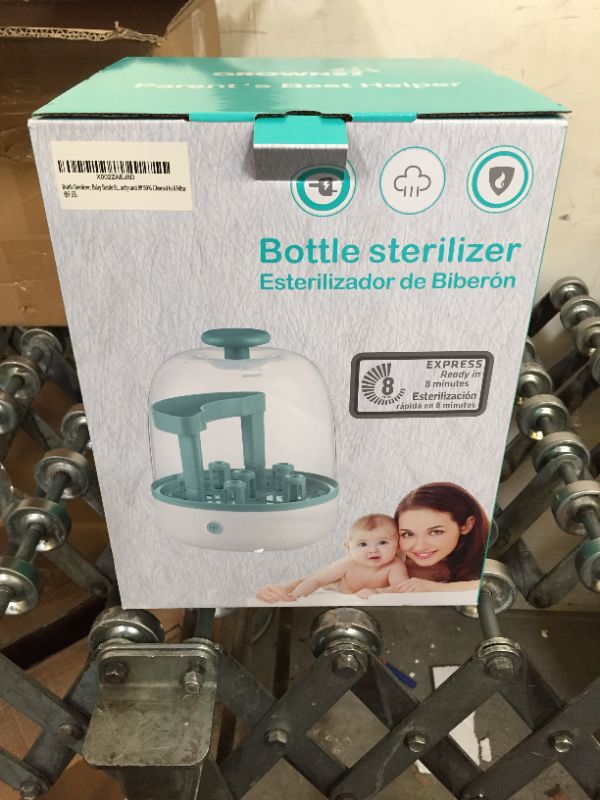 Photo 3 of Bottle Sterilizer, Baby Bottle Steam Sterilizer Sanitizer for Baby Bottles Pacifiers Breast Pumps Large Capacity and 99.99% Cleaned in 8 Mins green