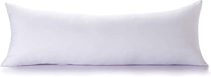 Photo 1 of 21 X  54Body Pillow Premium White Firm Fluffy Long Pillow - 21 x 54 Soft Plush Full Body Pillows - Adjustable Side Pillow for Sleeping