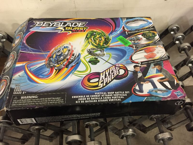 Photo 3 of BEYBLADE Burst Rise Hypersphere Vertical Drop Battle Set -- Complete Set with Beystadium, 2 Battling Top Toys & 2 Launchers, Ages 8 & Up retail_packaging