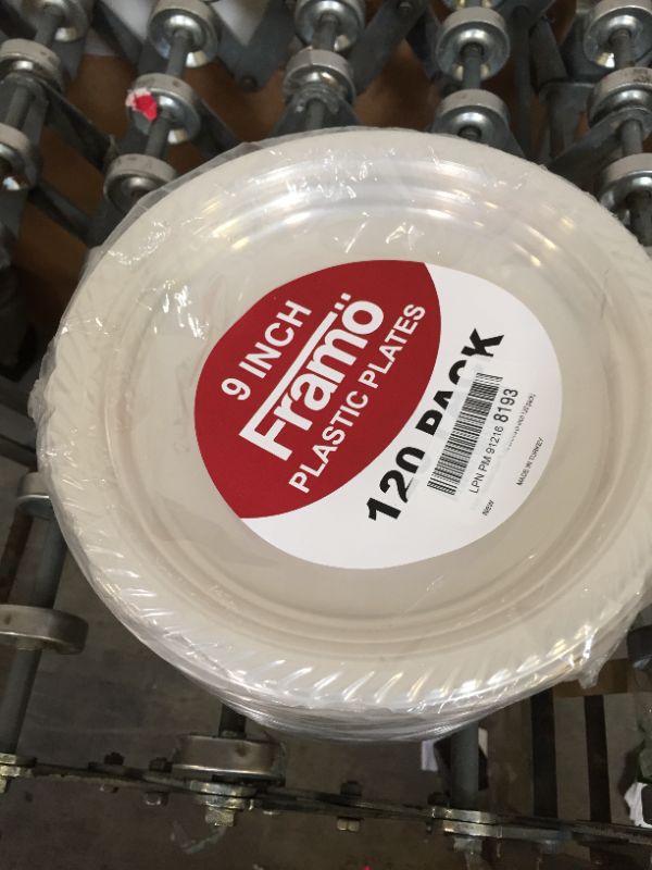 Photo 2 of 9 Inch Disposable Clear Plastic Plates In Bulk By Framo for Party and Dinner,And For Any Occasion, Microwaveable, BBQ, Travel, and Events (9 Inch 120 pack)