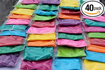 Photo 1 of 40 Color Powder Packs 50 GMS Each - 10 Vibrant Colors Perfect for 18 to 20 People for Holi Color Party, Fundraisers, Gender Reveal, Photo Shoot, Summer Camp, Color Wars, Fun Run