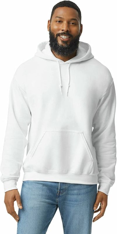Photo 1 of  Adult Fleece Hooded Sweatshirt, WHITE 
SIZE XL
