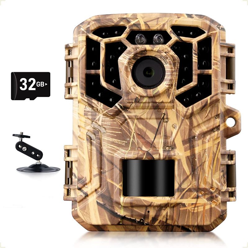 Photo 1 of  Mini Trail Camera, 24MP 1080P Game Camera with Night Vision Motion Activated, 0.2s Trigger Speed, IP65 Waterproof, Hunting Camera No Glow with Free...