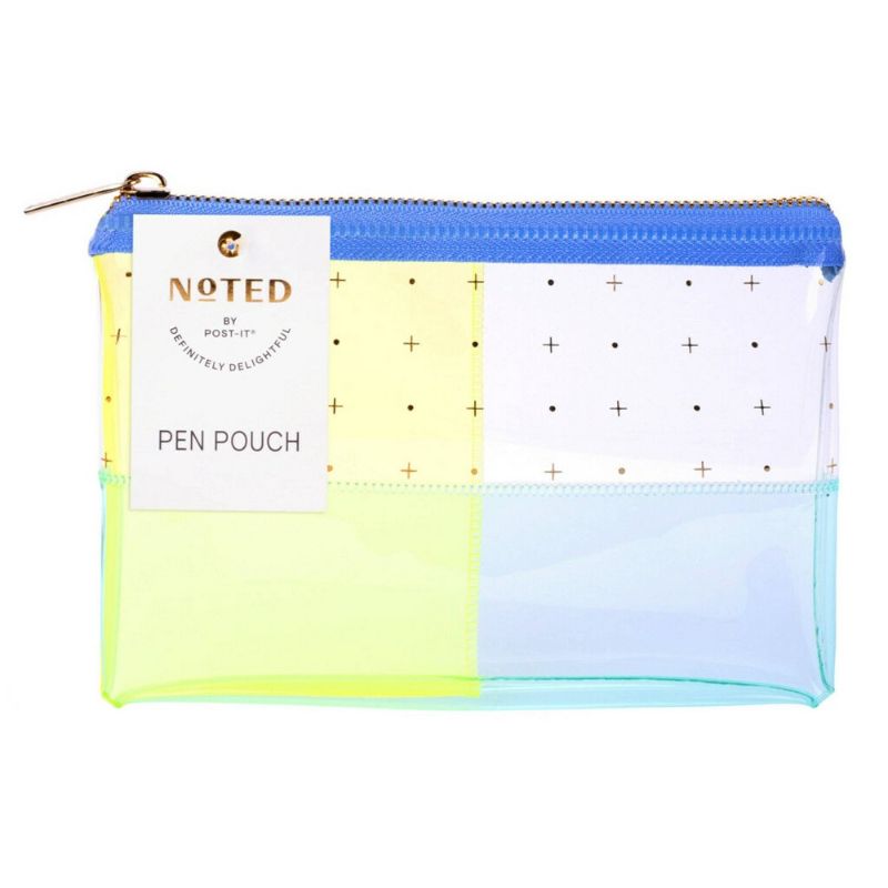 Photo 1 of Noted by Post-it® Pen Pouch, Orange and Pink Transparent Plastic with Zipper, 7.5" X 5.25" 3 PCS