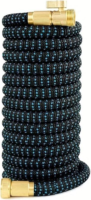 Photo 1 of 100ft Expandable Burst Proof Garden Hose – Lightweight & Durable – Features Flow-Control Shut-Off & Strain Relief Guard