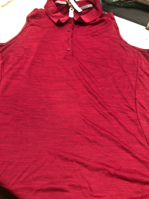 Photo 2 of adidas Space Dye Sleeveless Polo X-Large Legacy Burgundy/Black