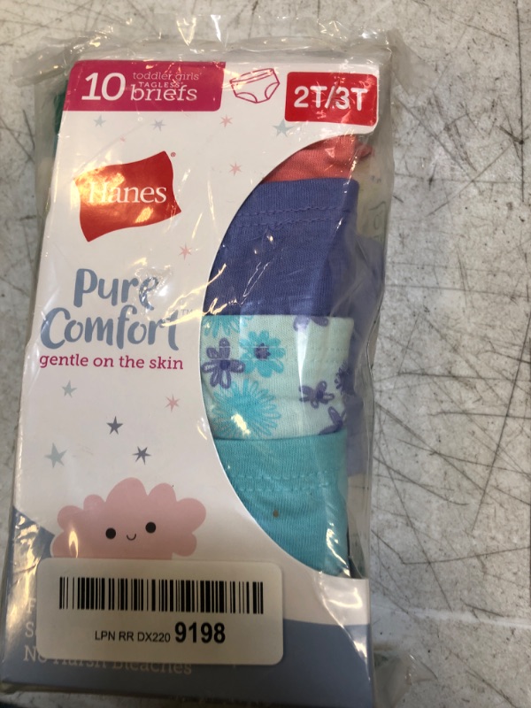 Photo 1 of Hanes Girls and Toddler Underwear, Cotton Knit Tagless Brief, Hipster, and Bikini Panties, Multipack (Colors May Vary) SIZE 2T-3T