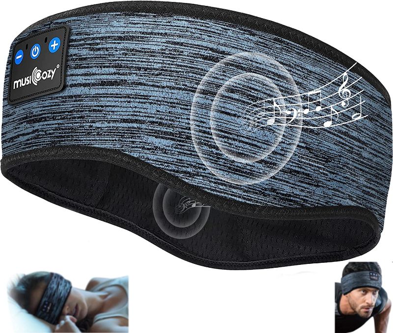 Photo 1 of MUSICOZY Sleep Headphones Bluetooth 5.2 Headband, Wireless Music Sleeping Mask Headphones Earbuds Earphones Sweatproof for Women Mom Sports Workout Running Jogging Yoga Cool Gadgets Unique Gifts
