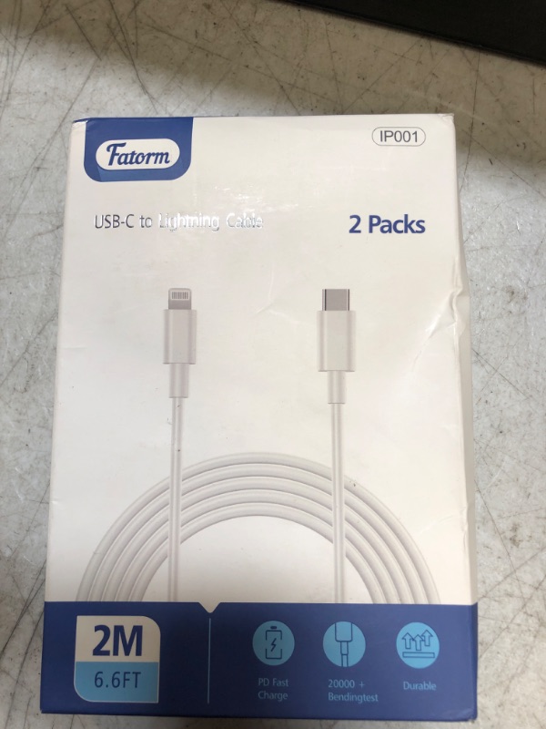 Photo 3 of USB C to Lightning Cable 2Pack, [MFi Certified] Fast Charger Cable, 6.6Ft USB-C to Lightning Charging Cord for iPhone 12/12 Mini/12 PRO/Max/11/11PRO/XS/Max/XR/X/8/8Plus/iPad/AirPods
