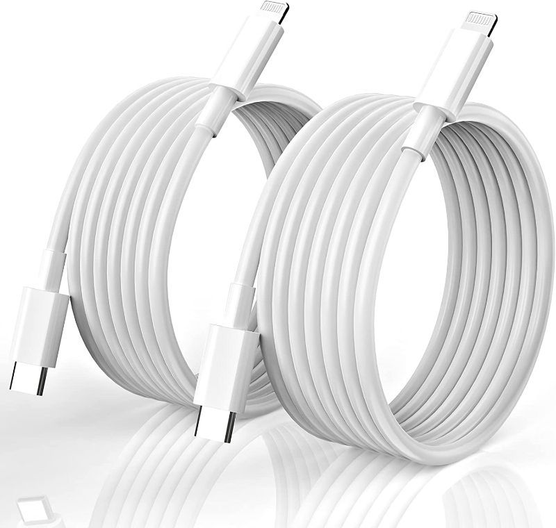Photo 1 of USB C to Lightning Cable 2Pack, [MFi Certified] Fast Charger Cable, 6.6Ft USB-C to Lightning Charging Cord for iPhone 12/12 Mini/12 PRO/Max/11/11PRO/XS/Max/XR/X/8/8Plus/iPad/AirPods
