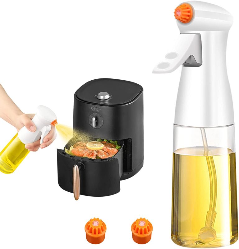 Photo 1 of AHOUGER Oil Sprayer for Cooking, 210ml Olive Oil Sprayer Oil Mister, Premium Glass Oil Spritzer Oil Bottle, Air Fryer Accessories, Widely Used for BBQ,Baking,Salad, (White)
