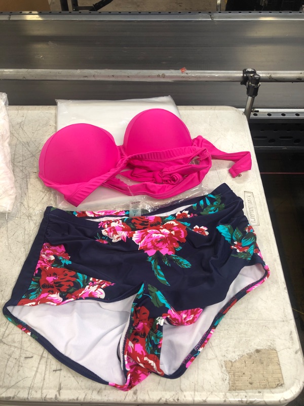 Photo 1 of 2 PC COLORFUL WOMENS SWIMSUIT SET ( SIZE: LARGE ) 