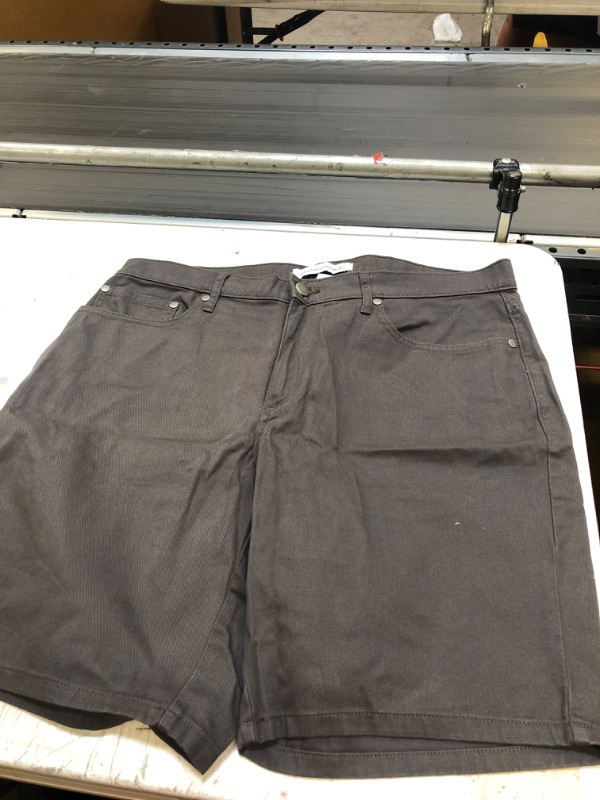 Photo 2 of Amazon Essentials Men's Slim-fit 9" Inseam Stretch 5-Pocket Short 34 Dark Grey