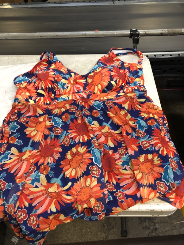 Photo 1 of WOMENS COLORFUL SUNFLOWER TANKINI OUTFIT ( SIZE : 4XL)
