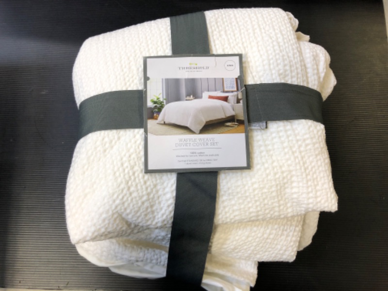 Photo 1 of King Washed Waffle Weave Duvet Cover & Sham Set - Threshold™ -White 
