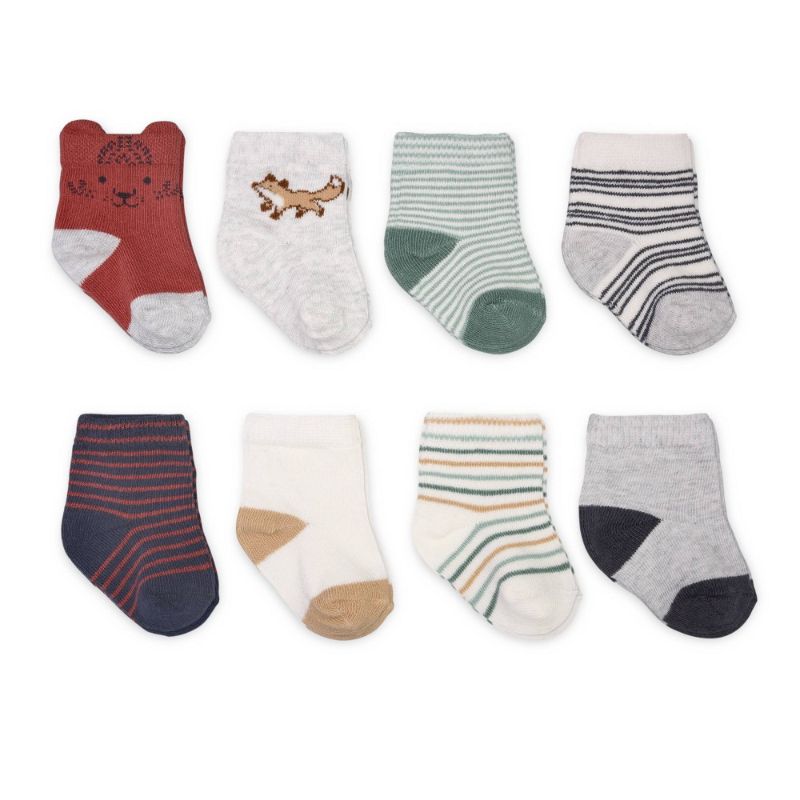 Photo 1 of Carter' Jut One You® Baby Boy' 8pk Foret Crew Ock - Gray/White/Green 3-12M
