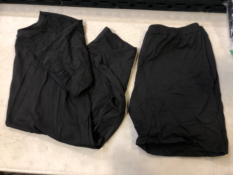 Photo 1 of 2PC BLACK T-SHIRT DRESS & BIKER SHORTS - XL