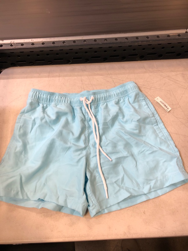 Photo 2 of AMAZON ESSENTIALS - MENS LIGHT BLUE SWIM SHORTS - 7" - 32W