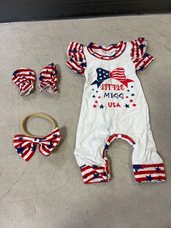 Photo 1 of BABY GIRLS LITTLE MISS USA ONESIE OUTFIT - SIZE :  2-4MOS