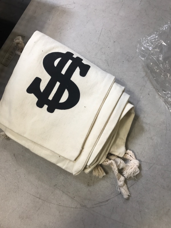 Photo 2 of 6pack 6.3 x 9 Inches Money Bags Money Bag Prop Money Bag Dollar Money Bag Costume Sign Carrying Sack for Toy Party Favor, Bank Robber Pirate Cowboy Cosplay Theme Party
