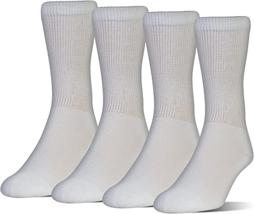 Photo 1 of  4 pairs MediPeds Women's Coolmax Extra Wide Crew Socks, 