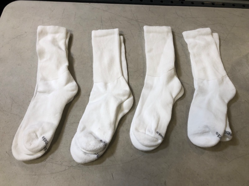 Photo 1 of 4 pairs MediPeds Women's Coolmax Extra Wide Crew Socks, 