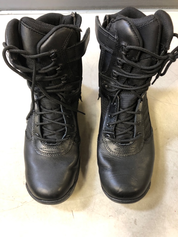 Photo 2 of  Men's Military Tactical Work Boots Side Zipper Leather Motorcycle Combat Boots
SIZE 8