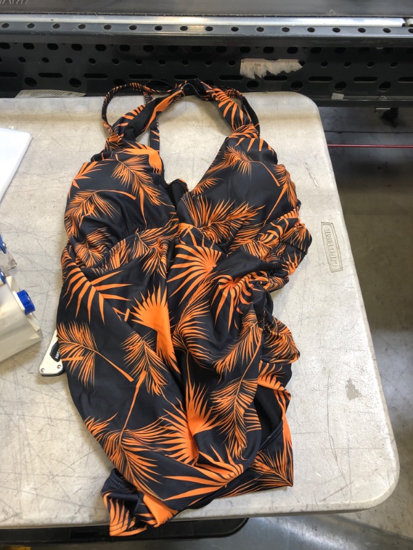 Photo 1 of BLACK AND ORANGE ONE PIECE SWIMSUIT ( SIZE: 3XL ) 