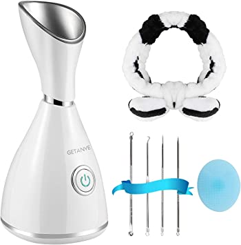 Photo 1 of GETANYE Nano Ionic Face Steamer - 10X Penetration for Facial, Unclogs Pores, Moisturizing Spa Humidifier with Free Blackhead Remover Kit, Hair Band, Face Brush(FACTORY SEALED)