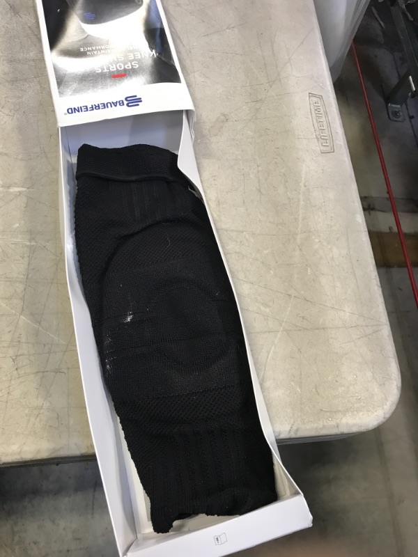 Photo 1 of Bauerfeind Sports Knee Support NBA - Officially Licensed Basketball Brace with Medical Compression - Sleeve Design with Omega Gel Pad for Pain Relief and Stabilization