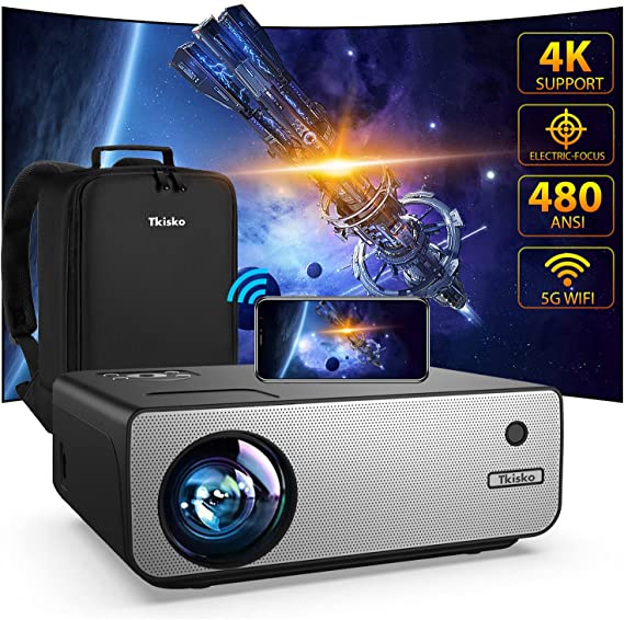 Photo 1 of Projector with Wifi and Bluetooth,Tkisko 490ASIN 19000L Native 1080P Outdoor Video Projector 4K Supported,Smart Home Theater Movie Projector, Compatible with iOS/Android/PC/XBox/PS4/TV Stick/HDMI/USB