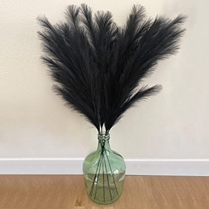 Photo 1 of Black-Pampas-Grass, 5 Pcs Faux-Pampas-Grass, 40"/100cm Pampas- Grass-Decor-Tall, Fluffy & No Shedding, Pampas-Grass-Decor for Boho Wedding and Home