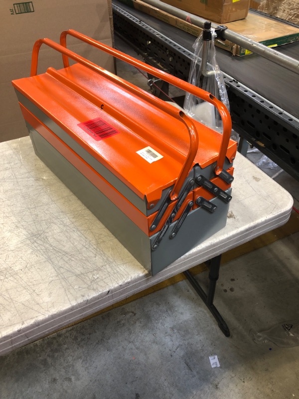 Photo 1 of 21"x8"x8" orange and grey hand carry tool box